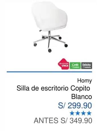 Maestro Homy Silla de Escritorio Copito Blanco oferta