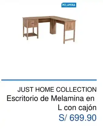 Maestro Just Home Collection Escritorio de Melamina en L con Cajón oferta