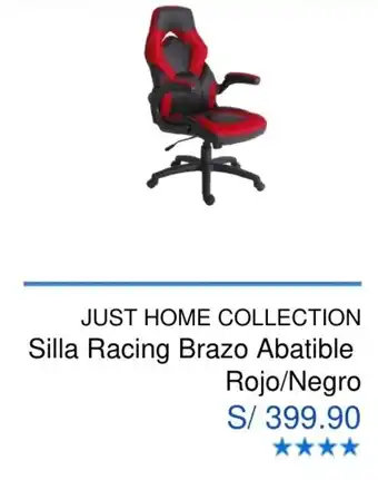 Maestro Just Home Collection Silla Racing Brazo Abatible Rojo / Negro oferta