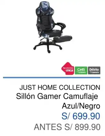 Maestro Just Home Collection Sillón Gamer Camuflage Azul / Negro oferta
