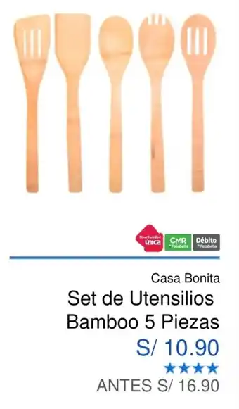 Maestro Casa Bonita Utensilios Bamboo Set 5 piezas oferta