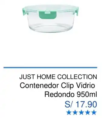 Maestro Just Home Collection Contenedor Clip Vidrio Redondo 950ml oferta