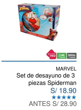 Maestro Marvel Desayuno Spiderman Set 3 piezas oferta