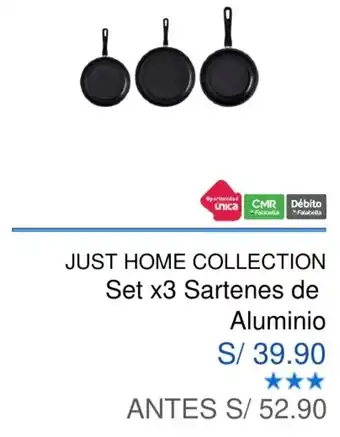Maestro Just Home Collection Sartenes de Aluminio Set x3 oferta
