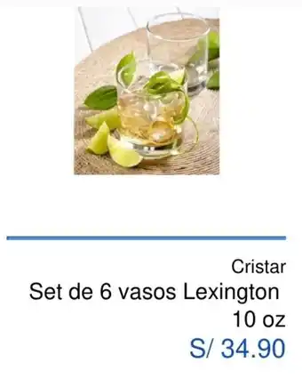Maestro Cristar Set de 6 Vasos Lexington 10oz oferta