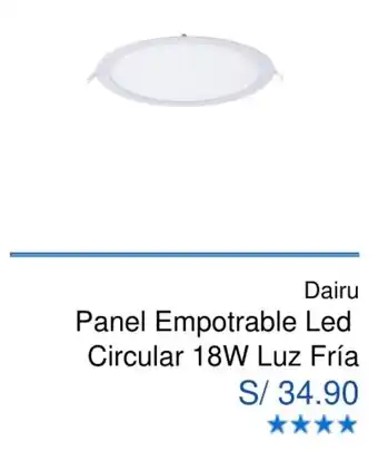 Maestro Dairu Panel Empotrable LED Circular Luz Fría 18w oferta