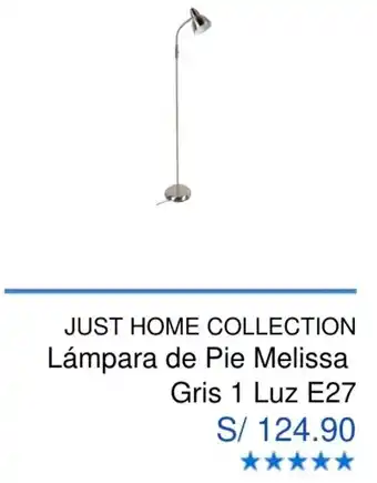 Maestro Just Home Collection Lámpara de Pie Melissa Gris 1 Luz E27 oferta