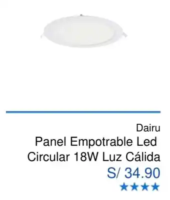 Maestro Dairu Panel Empotrable LED Circular Luz Cálida 18w oferta