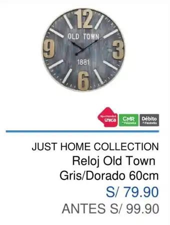 Maestro Just Home Collection Reloj Old Town Gris / Dorado 60cm oferta
