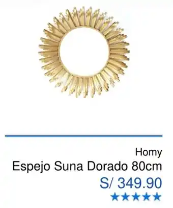 Maestro Homy Espejo Suna Dorado 80cm oferta