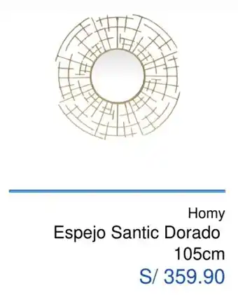 Maestro Homy Espejo Santic Dorado 105cm oferta