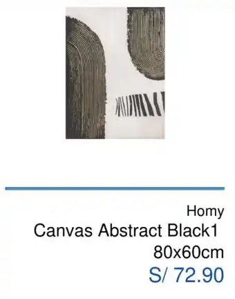 Maestro Homy Canvas Abstract Black1 80 x 60cm oferta