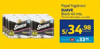 Makro Papel higiénico suave blck 40mts, placha 6 pqtes x 4unids oferta
