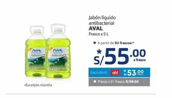 Makro Jabón líquido antibacterial aval frasco x 5l oferta
