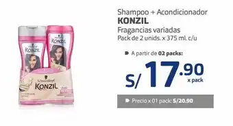 Makro Shampoo + acondicionador konzil fragancias variadas pack de 2 unids. x 375 ml. c/u oferta