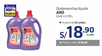 Makro Quitamanchas líquido aro unid. x 3.78 l oferta
