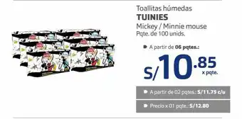 Makro Toallitas húmedas tuinies mickey / minnie mouse pqte. de 100 unids. oferta