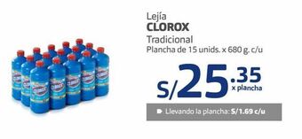 Makro Lejía clorox tradicional plancha de 15 unids. x 680 g. c/u oferta