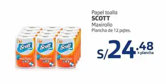 Makro Papel toalla scott maxirollo plancha de 12 pqtes. oferta