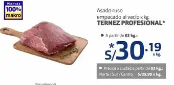 Makro Asado ruso empacado al vacío x kg. ternez profesional oferta
