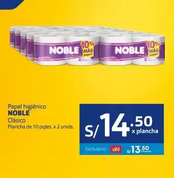 Makro Papel higiénico noble clásico plancha de 10 pqtes. x 2 unids. oferta