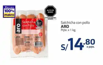 Makro Salchicha con pollo aro pqte. x 1 kg. oferta