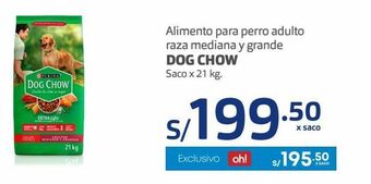 Makro Alimento para perro adulto raza mediana y grande dog chow saco x 21 kg oferta