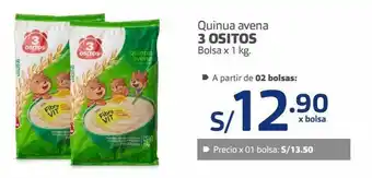 Makro Quinua avena 3 ositos bolsa x 1 kg. oferta