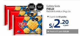 Makro Galleta soda field pack de 6 unids. x 34 g. c/u oferta