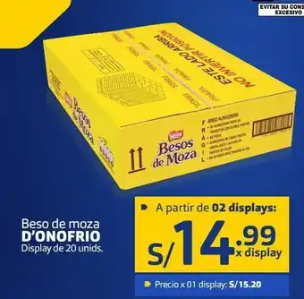 Makro Beso de moza d’onofrio display de 20 unids oferta