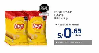 Makro Papas clásicas lay’s bolsa x 17 g. oferta