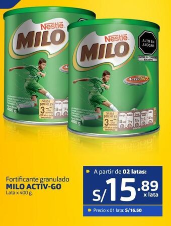 Makro Fortificante granulado milo activ-go lata x 400 g. oferta