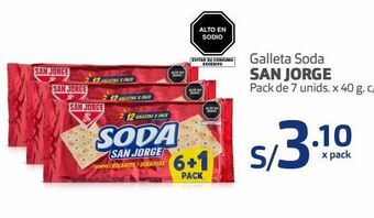 Makro Galleta soda san jorge pack de 7 unids. x 40 g. c/u oferta