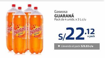 Makro Gaseosa guaraná pack de 4 unids. x 3 l c/u oferta