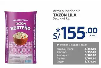 Makro Arroz superior nir tazón lila saco x 49 kg. oferta