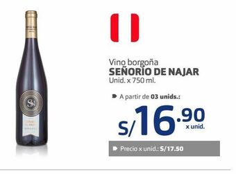 Makro Vino borgoña señorío de najar unid. x 750 ml. oferta