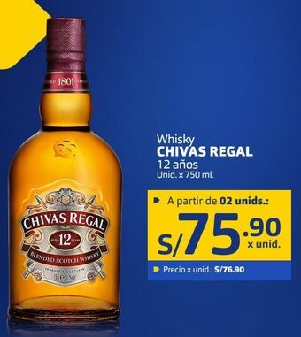 Makro Whisky chivas regal 12 años unid. x 750 ml oferta