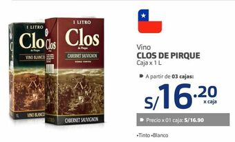 Makro Vino clos de pirque caja x 1 l oferta