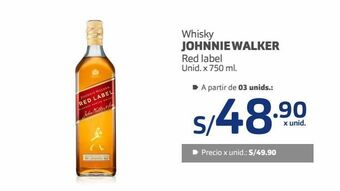 Makro Whisky johnnie walker red label unid x 750 ml oferta