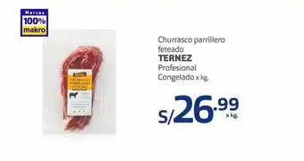 Makro Churrasco parrillero ternez congelado x kg oferta