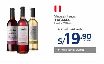Makro Vino semi seco tacama unid x 750 ml oferta