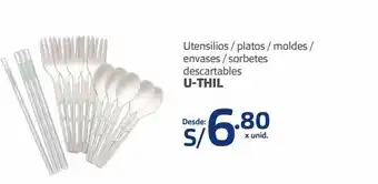 Makro Utensilios/platos/moldes/envases/sorbetes/descartables u-thil oferta
