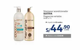 Makro Shampoo/acondicionador kativa x 1 l oferta