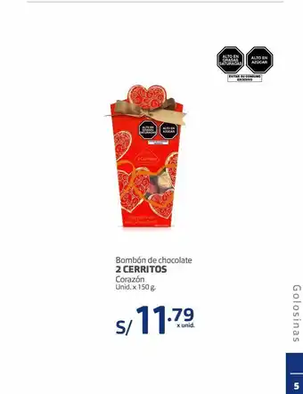 Makro Bombón de chocolate 2 cerritos unid x 150 g oferta