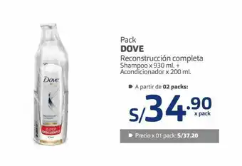 Makro Shampoo x 930 ml + acondicionador x 200 ml dove oferta