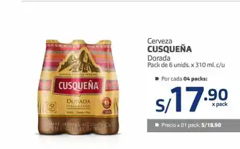 Makro Cerveza cusqueña dorada pack de 6 unids oferta