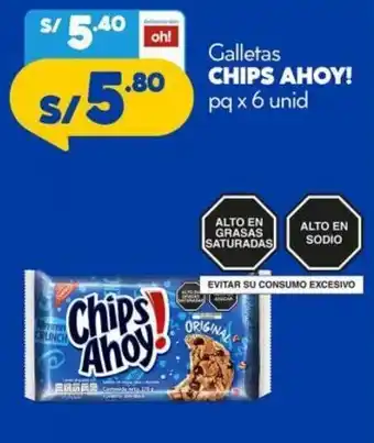 Mass Galletas Chips Ahoy 6 unid oferta