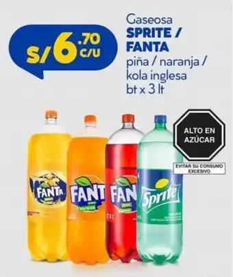 Mass Gaseosa Sprite / Fanta 3lt oferta
