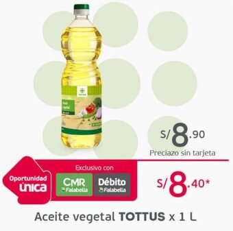 Tottus Aceite Vegetal Tottus 1L oferta