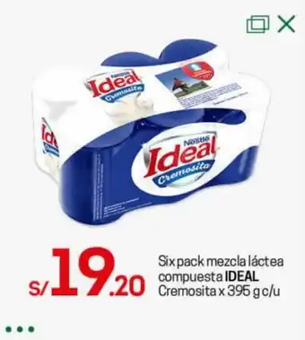 Tottus Six Pack Mescla Láctea Compuesta Cremosita Nestlé Ideal 395g oferta
